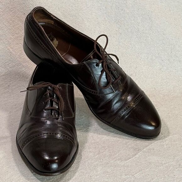 Vintage Florsheim Cap Toe Oxfords Mens Size 10D - Picture 5 of 16